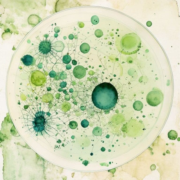Microbiota — ilustración acuarela