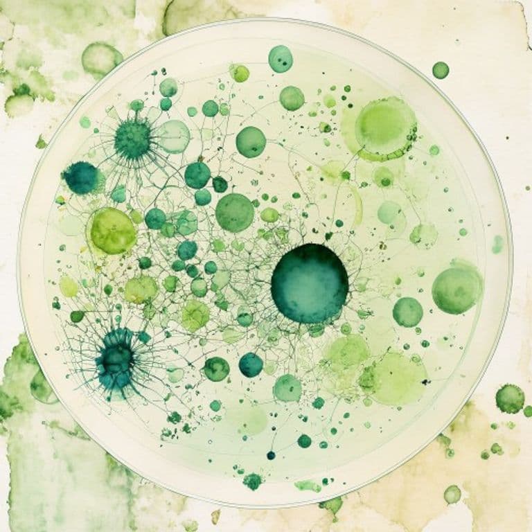 Microbiota — ilustración acuarela
