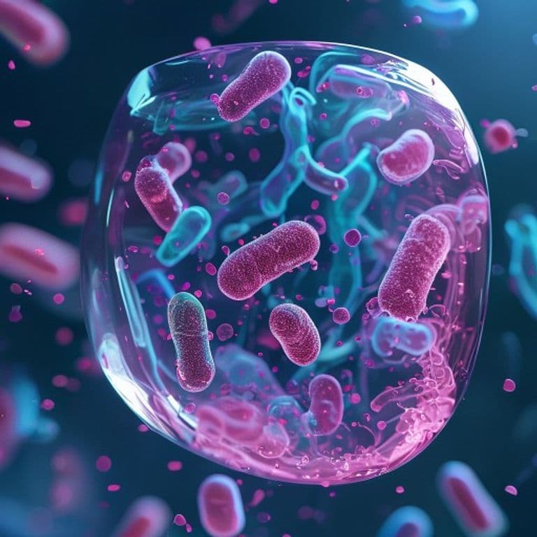Microbioma humano · ilustración 3D